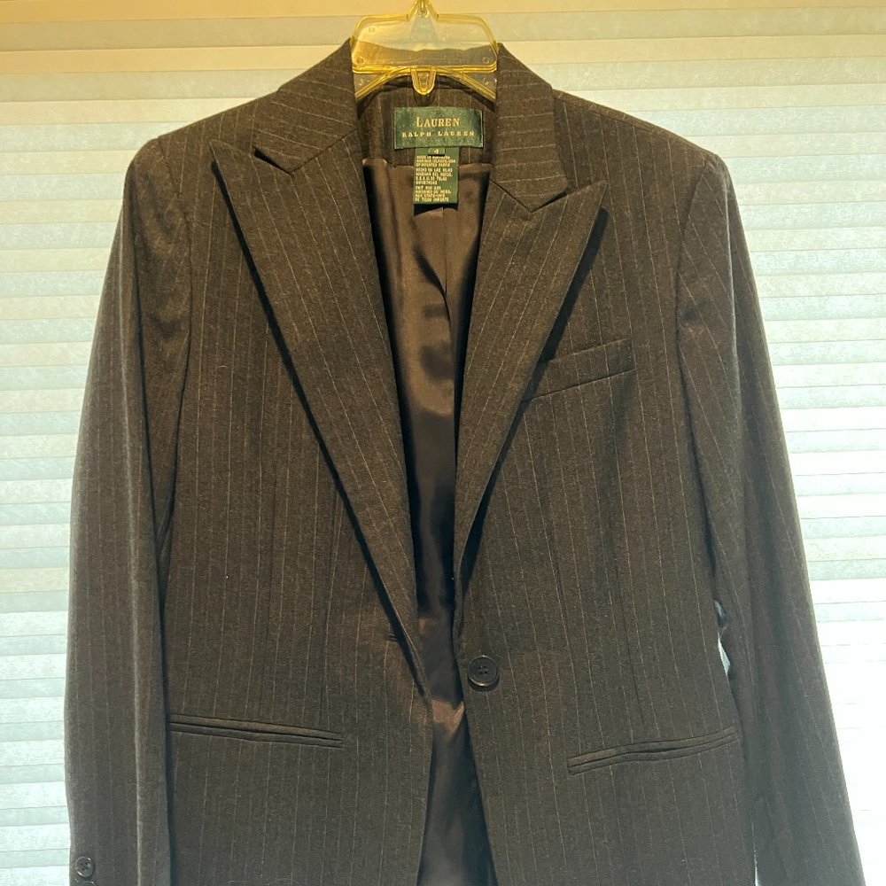 Lauren Ralph Lauren Grey Pinstripe Blazer Size 4